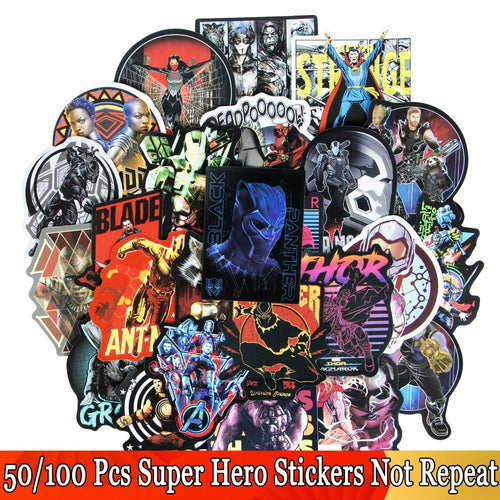 50/100 Pcs Cool Super Hero JDM Stickers