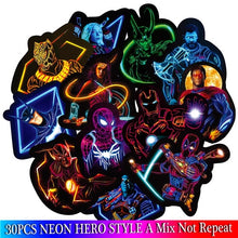 Load image into Gallery viewer, 30PCS Marvel The Avengers Neon Stickers